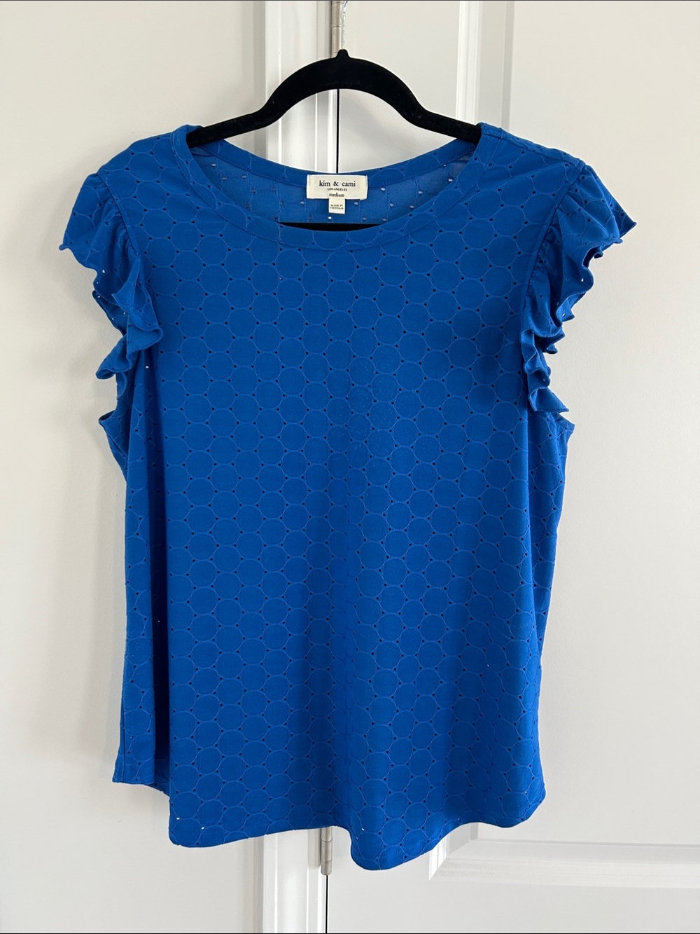 Kim & Cami Royal Blue Ruffle Sleeve Camisole Top